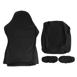 Stretch Swivel Gaming Racing Chair Cover Computer Chair Seat Cover Removable Washable with 1 Pair Armrest Cover fit for Office Chair, Swivel Chair (Black)