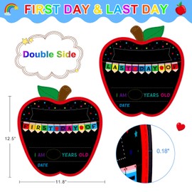 WaaHome First Day of School Sign - 11.8''X12.5'' First and Last Day of School Board Back to School Chalkboard Sign for Kids Girls Boys, First Day of Kindergarten Preschool Pre K Sign Photo Prop