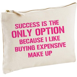 Lolmugs Success is The Only Option Make-up Bag 100% Cotton, 22x16cm, Vintage Style
