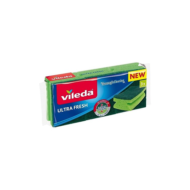 Vileda Ultra Fresh High Foam Sponge Antibacterial Deep Cleansing 3