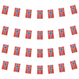 WXTWK Norway Flags Norwegian Small Mini Pennant String Banner Flag Festival Decorations(50 Feet 38 Flags)