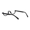 Bottom Half Plastic Rim Round Oval Powered Reading Glasses Black