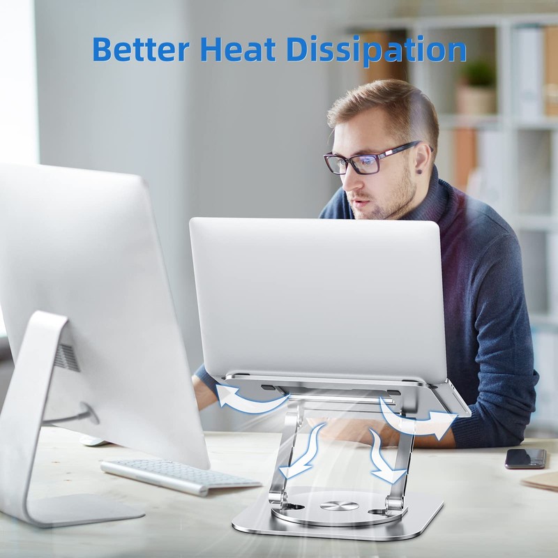 MCHOSE Laptop Stand with 360° Rotating Base, Foldable Adjustable Computer