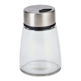 RSVP International Endurance Kitchen Collection Spice & Seasoning Shaker Bottle, Glass & Stainless Steel, Adjustable Screw on Lid, 5 Fl oz Capacity