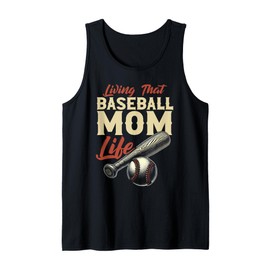 Living That Baseball Mom Life Baseball Mama Mother's Day Tank Top