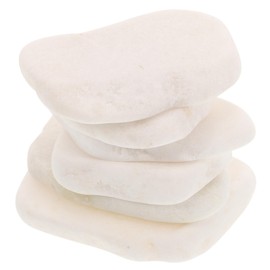 FRCOLOR 6pcs Unpainted Smooth Flat Rocks for DIY Painting Creative Paintable Stones for Crafting Home and Art Projects for Personalizing with Quotes and Designs