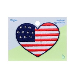 WM WRIGHT CO Iron On Americana Heart with Studs