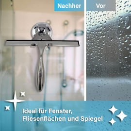 Premium Stainless Steel Shower Squeegee - Rustproof & Scratch-Resistant with Ergonomic Handle - For Streak-Free Tiles, Glass and Mirrors