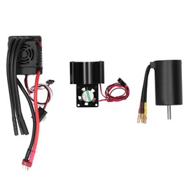 3660 3300KV Brushless Motor and 80A ESC with Motor Heatsink Fan Set for 1/8 RC Car