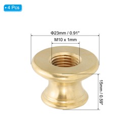 PATIKIL Lamp Solid Brass Neck, 4 Pcs M10 Fine Threaded Turned Solid Brass Spindle Lamp Pipe Coupling Rod Connector Light Fixture for Light Repair Decoration, 23 x 15mm