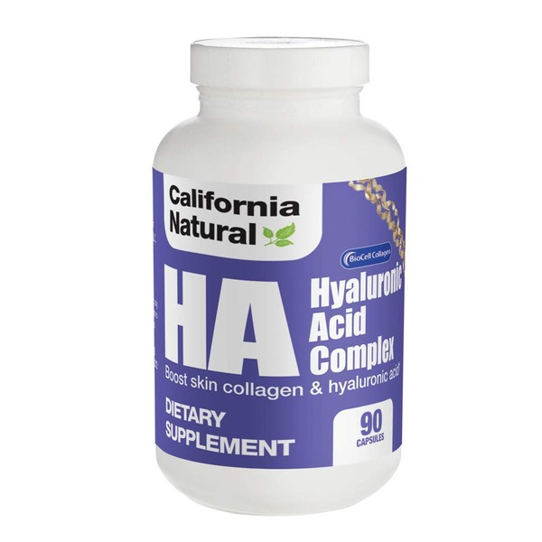 HA Hyaluronic Acid Formula - California Natural - Supports Youthful & Healthy Skin |-Natural Collagen Health & Joint Support - BioCell Collagen - 90 Capsules (Pills)