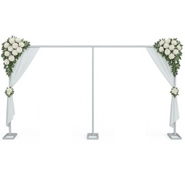 Rzjoke 10x20ft Backdrop Stand Heavy Duty Pipe and Drape Backdrop Stand for Parties, Adjustable Pipe Kit Curtain Frame Stand for Photography Background Support,Wedding Arch Metal Frame (Gold)