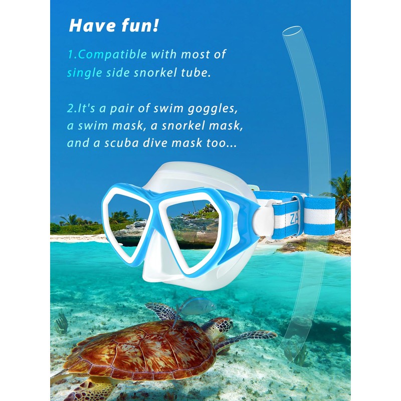 ZABERT Kids Swim Goggles Mask Nose Cover Fabric Strap -