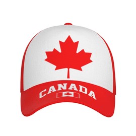 Canadian Flag Baseball Cap for Men Women, Fashion Flag of Canada Hat Adjustable Sun Protection Visor Caps Trucker Hat Patriotic Caps