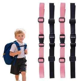 ROOMHUAWAY Pack of 4 Chest Strap Backpack, Adjustable Chest Strap Backpack Children with Buckles and Fasteners, Backpack Straps for Children and Adults (2 Rose + 2 Black)