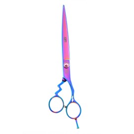 ShearsDirect Japanese 440 Stainless Steel Grooming Shear, 8.5-Inch, Rainbow Titanium