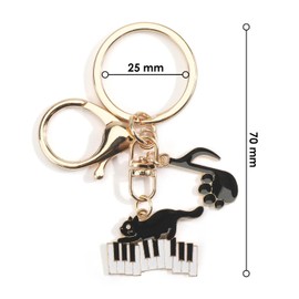 Cat Keychain Music Keychain Black Cat Gifts Music Note Keychains Cute Cats Bag Charm