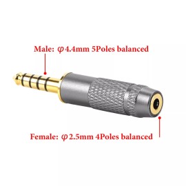 Geekria Apollo 4.4mm Male to 2.5mm Female Balanced Gold-Plated Adapter