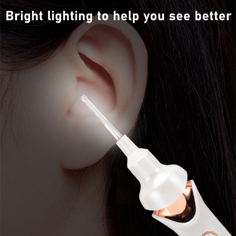 LED Lighted Earpick Set Low Noise Deep Cleansing Electric Ear