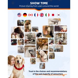 Extra Large 2-Sided Undercoat Rake for Dogs & Cats, Dog Brush for Shedding Remove Mats, Dematting Comb, Safe&Gentle Grooming Brush for German Shepherds Medium to Long-Haired Pets,Premium Wooden Handle