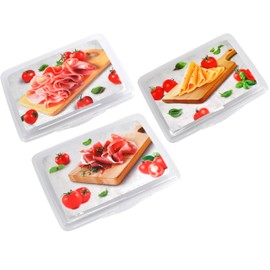 Homelandia - 3 x Lunch Box Food Storage Container Stackable Reusable Space Optimization Clear BPA Free