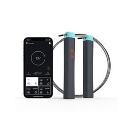 Smart Jump Rope Tangle-Free Bluetooth Rapid Speed Skipping Rope with Counter Timer APP for Home Gym Exercise Fitness Workout Equipment Slim Body Adjustable Steel Jump Ropes with Ball Bearings for Women Men Kids