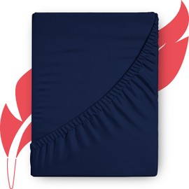 Ashton Sheets Premium 1000-Thread-Count Egyptian Cotton Twin Fitted Sheet Only - 16" Deep Pocket Twin Fitted Sheet, Soft Cooling Sateen Weave, 100% Egyptian Cotton Twin Size Fitted Sheet, Navy Blue
