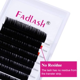 Fadlash Individual Classic Eyelash Extension 0.20mm D Curl 8-14mm Mixed Tray 1:1 Matte Black Professional Classic Individual Lashes