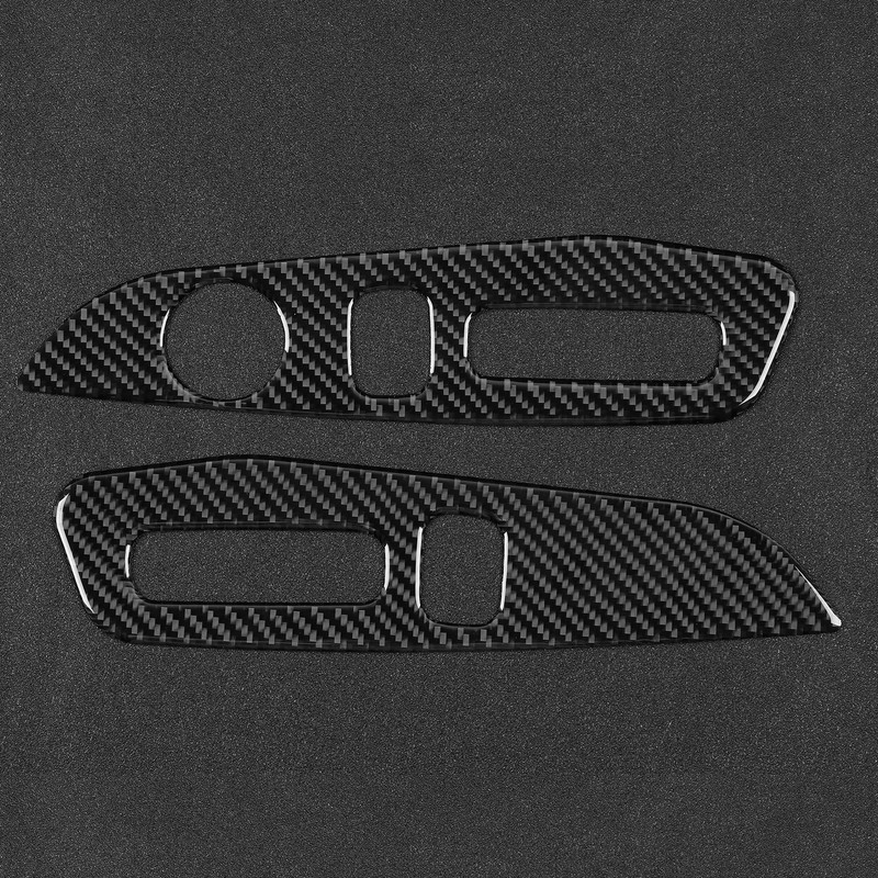 Seat Adjustment Button Panel Trim Soft Carbon Fiber Decoration Fit