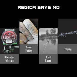 Regica Braided Fishing Line - Abrasion Resistant, Zero Stretch, Ultra-Thin Diameter, Super Strong - 4 Strand 8 Strand, 6lb-100lb, 150/300/500 Yards for Saltwater or Freshwater, Colored Braid Line