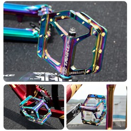 Bicycle Pedals, ERYUE Bicycle Pedals Colourful Cycling Road Bike Pedals Non-Slip Aluminium MTB Bicycle Pedals