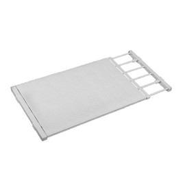 LIYIVNAA Extendable Closet Shelf Tension Rod Adjustable Clothes Hanger DIY Cabinet Storage Holder Wardrobe Organizer Dividers Shoe Rack 16.54'' Width for Bathroom Kitchen Bookshelf - White