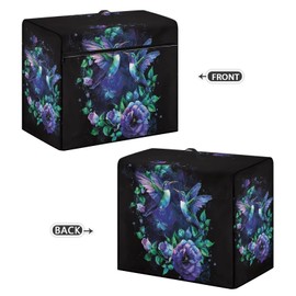 Kathyboom Purple Flower Bird Sewing Machine Cover with Top Handle,Anti Dust Sewing Machine Dust Cover Compatible with Most Standard Sewing Machines Home Decor