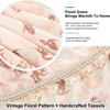 VOGOL Pink Rose Waterfall Window Valance, Rod Pocket, 30 x