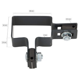 KOTARBAU® Corner Clamp Rectangular 60 x 40 mm Fence Clamp for Fence Posts Anthracite Attachment of Grid Rod Mats