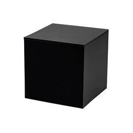 4" Acrylic Display Riser Box with One Open Side Versatile Glossy Black Square Lucite Retail Product Platform or Merchandise Storage Bin No Assembly by Marketing Holders