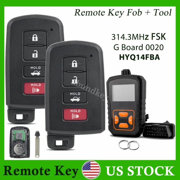 2 Keyless Remote Key Fob 4B for Toyota Avalon Camry