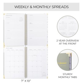 Aesthetic 2025-2026 Academic Planner - A Beautiful 7 x 10" Daily Planner for Women or Men with Weekly & Monthly Spreads For The 25-26 School Year - Modern Calendar Runs From July 2025, June 2026