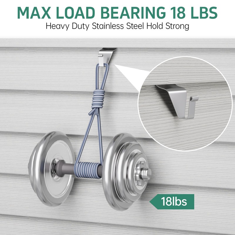 MUAKIOY Vinyl Siding Clips Hooks (20 Pack), Heavy Duty No-Drill
