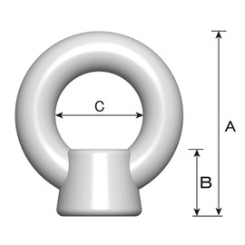 DAIDOHANT 10101694 Uniqlo Eye Nut [16mm] (A) 72 x (B) 28.5 x (C) 35 mm [Iron] (1 piece)
