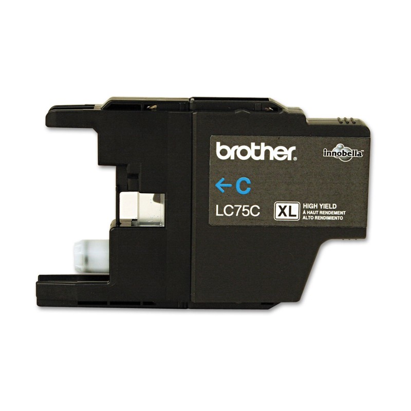 Brother LC75C High Yield (XL Series) Cyan Cartridge Ink, 600
