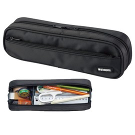 LIHIT LAB Pen Case, 9.4 x 1.8 x 3 inches, Jet Black (A7552-124)