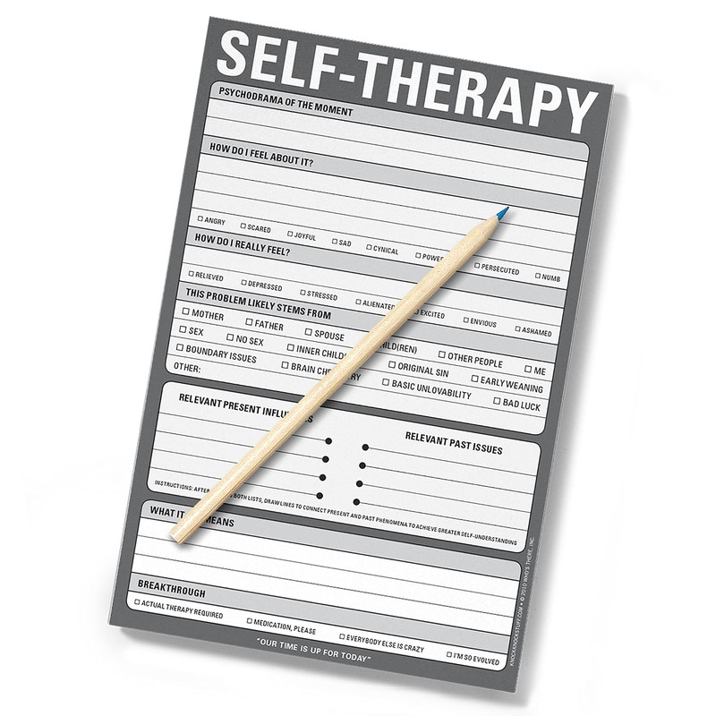 Knock Knock Self-Therapy , Checklist Note Pad for Step-by-Step Stress