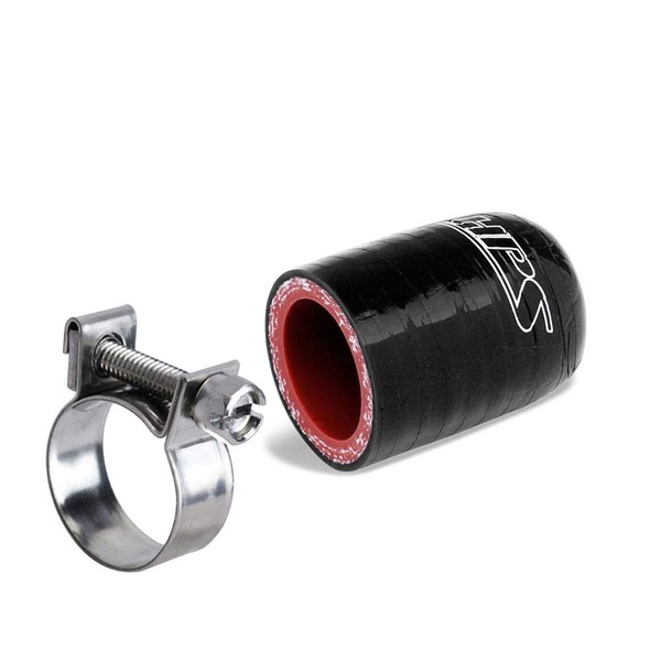 HPS RSCC-025-BLK 1/4" Black Silicone Coolant Cap+Clamp (coolant/water/air. turbo bypass