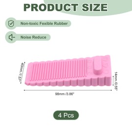 uxcell 4 Pcs Door Stoppers for Bottom of Door, 1.57 Inch Door Stops, Rubber Door Stopper Wedge Anti Slip, Window Stopper Door Stackable, Pink