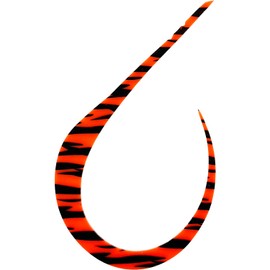 Brizm EZ Curly Akashi Standard, Single, Set of 4, Tie Laba, Necktie, Curly, Strongest, Strong Waves, Self-made, Hook, Spare Sea Bream Lava (Bright Orange Zebra)