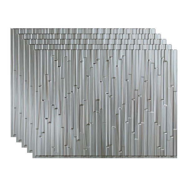 FASÄDE Skyline Decorative Vinyl 18in x 24in Backsplash Panel in Brushed Steel (5 Pack)