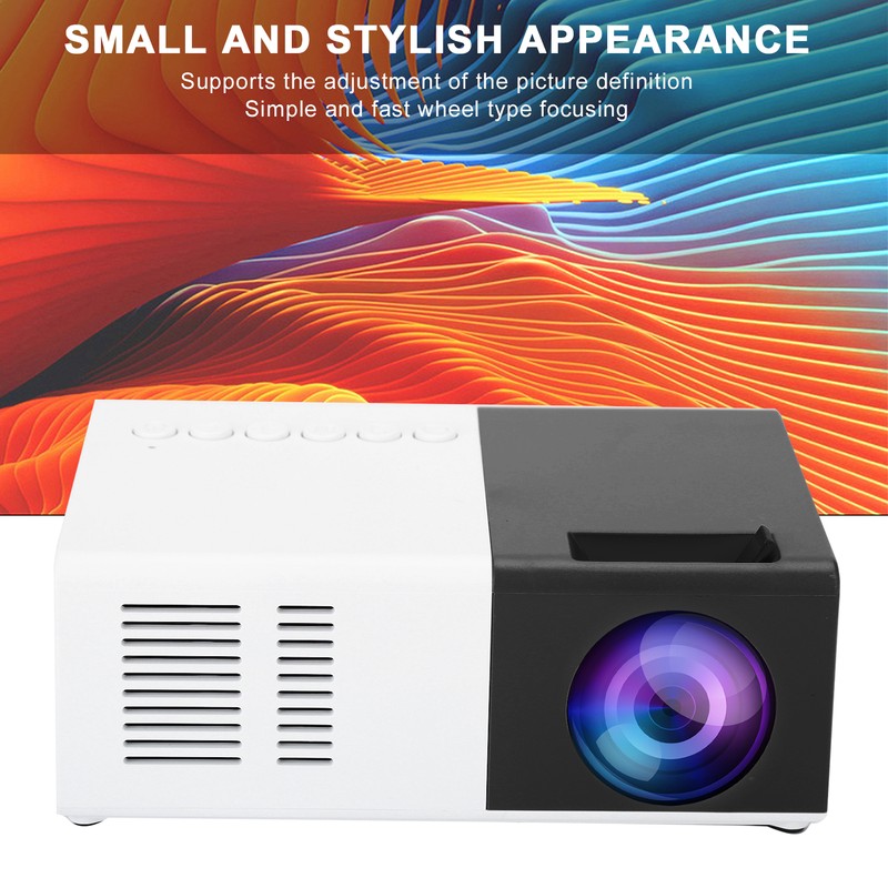Mini Portable LED Projector 1800LM with Tripod Bracket for Home