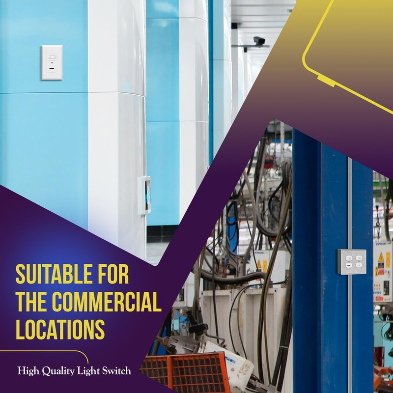 ENERLITES Combination Toggle and Pilot Light Switch, Duplex Style, Illuminated