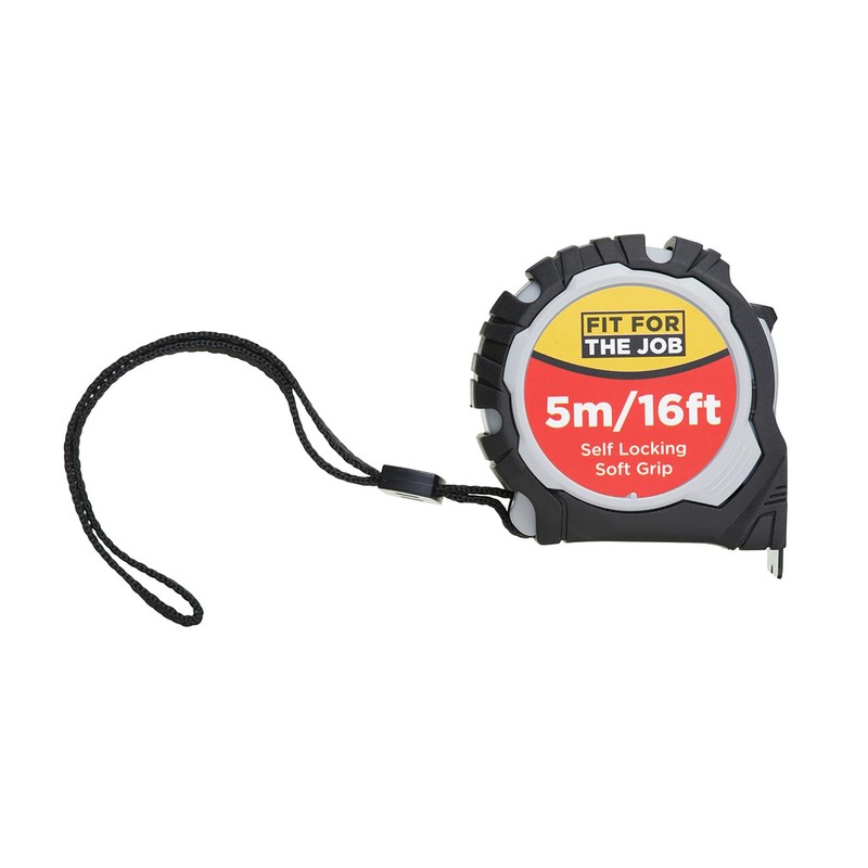 Fit For The Job 5m Tape Measure, Soft Grip Auto